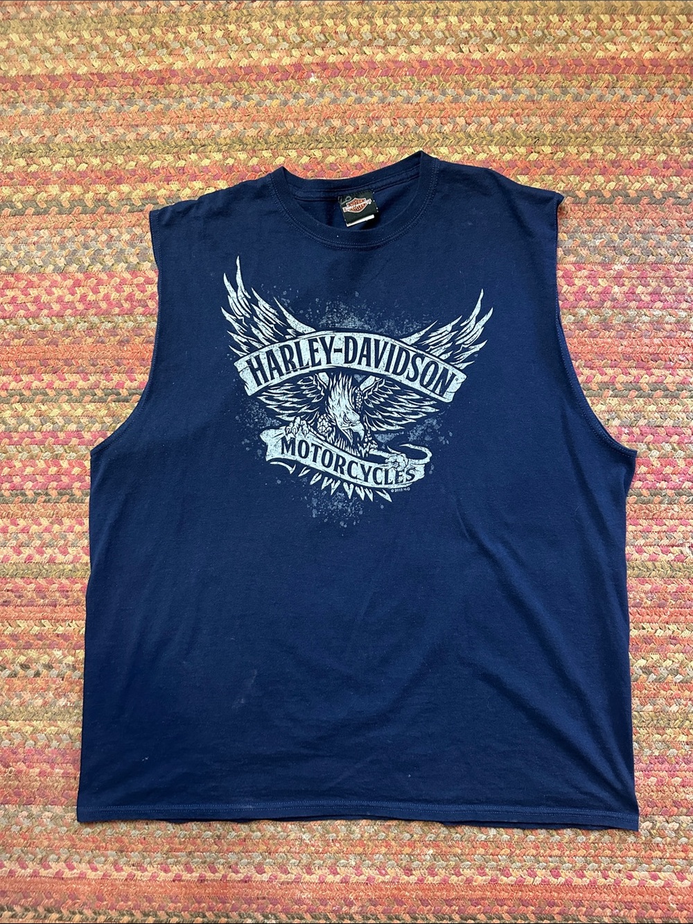 Harley-Davidson Navy Blue Sleeveless Eagle Graphic Tank Milwaukee